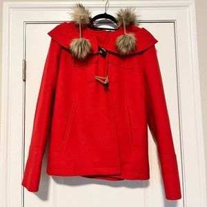 Juicy Couture Toggle Pom Pom Coat Wool - Removable Hood